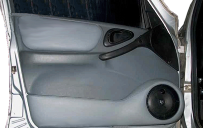 Подиумы в двери для Нива Шевроле черный винил (02-005-01)