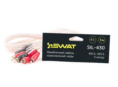 SWAT SIL-430 Межблочный кабель 4RCA-4RCA, 3м