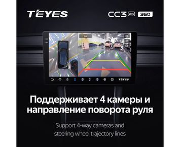 Магнитола Teyes CC3 2K 360 6/128GB Универсальная 10/36 дюймов с круговым обзором