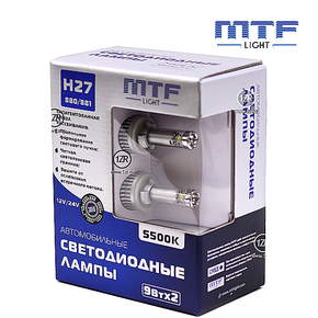 Комплект светодиодных ламп MTF FL27H55K 12/24В H27(880, 881), 5500К